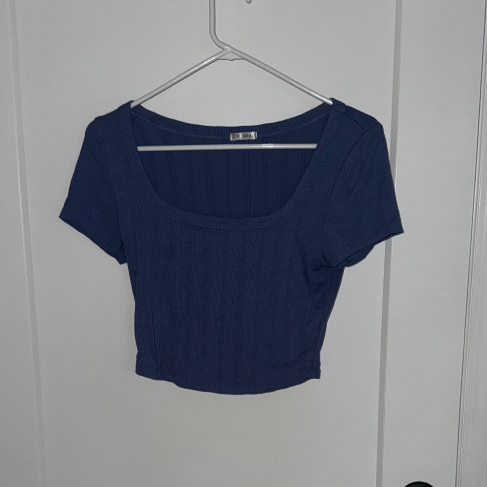 Elegant Blue Crop Top